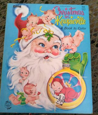 Vintage Christmas In Kewpieville Kewpie Doll Coloring Book 1966 Old Stock