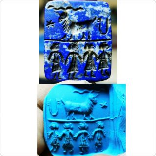 Antique Ancient Sassanian Lapis Lazuli Stone Seal Intaglio Stamp 40