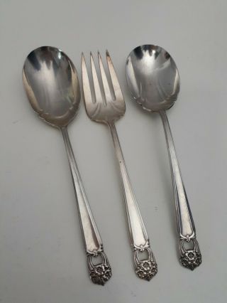 3 Piece 1847 Rogers Bros Is Eternally Yours Casserole Serving Spoon And Fork
