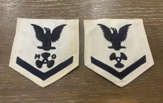 2 Wwii Us Navy Motor Machinist Mate Patches Rare Worn