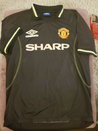 Manchester United 1998 Umbro Black Away Shirt Large Adults Rare Man Utd