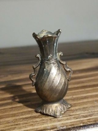 Antique Dollhouse Miniature Vase Bronze German