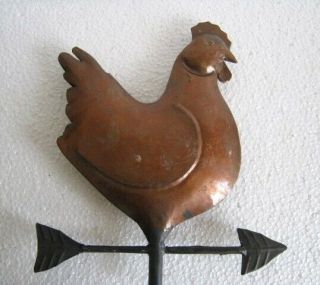 Old Iron Rooster Weather Vane Embossed Copper Finish