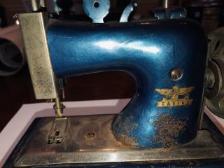 Antique Miniature Sewing Machine German Toy Hand Crank Casige Childs