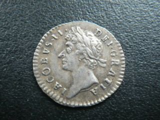 James II 1686 Maundy One Penny (gVF) RARE Date (RG9) 2