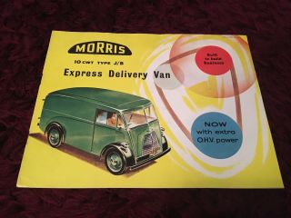 Morris 10cwt Type J/b Express Delivery Van Brochure 1957 - Rare Uk Issue