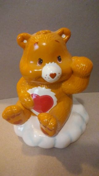 Collectible Care Bears Tenderheart Bear Ceramic Bank With Stopper Or Decoration