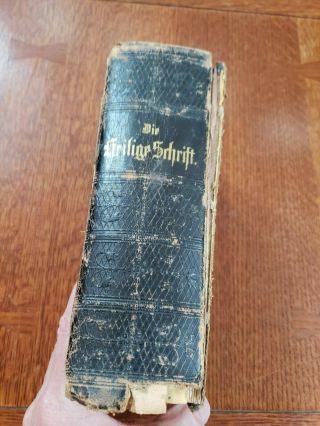 1895 Antique German Bible Die Bibel Heilige Schrift Book Religion Religious
