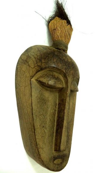 Antique Carved Wood Spirit Mask From Bali Indonesia Hair Fetish