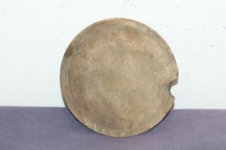 Antique Primitive Wood Wooden Hand Made Round Bowl Plate.