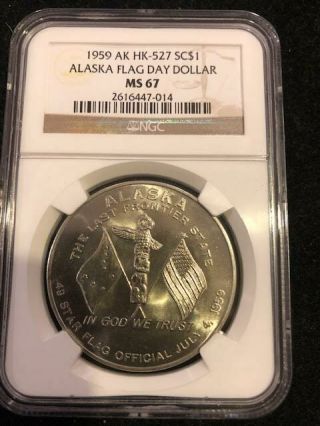 Certified Hk - 527 Alaska Flag Day So Called Dollar Rare Medal C1959