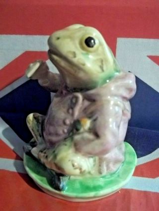 Jeremy Fisher Frog With Picnic Basket Bp3b Beswick Beatrix Potter Figurine Rare