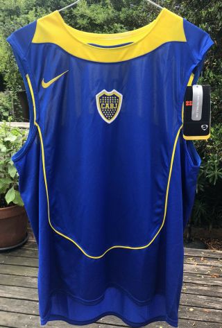 Nike Boca Juniors Blue Rare Vintage ‘04 Sleeveless Top M Bnwt Bought In Brazil