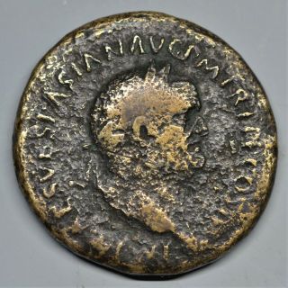 Extremely Rare Brass Sestertius Of Vespasian: Judaea Capta Type.  Rome Ad 71.
