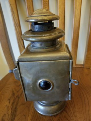 Vintage Antique Jeweled Carriage Coach Oil Lantern.  Numbered 113 Grey &davis.