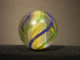 Marbles - Rare 1.  68 " Yellow Solid Core 3 Stage Early German Handmade Marble