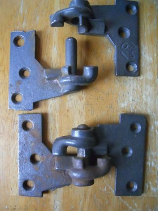 1 Pr Vintage Cast Iron Hinges Shutter/door/shed/gate 2 L Old Hardware