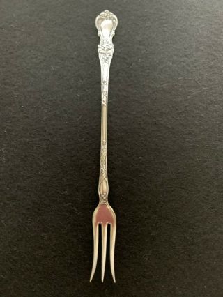 Antique R Wallace Silver - Plate Floral Daffodil Long Handle Pickle / Olive Fork