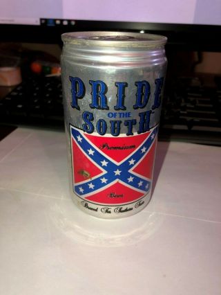 Rare 1983 Pride Of The South Pull Tab 12 Oz.  Beer Can Bottom Opened