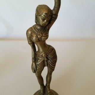 Antique Brass Hindu Goddess Belly Dancer Decor 6.  25 inches 2