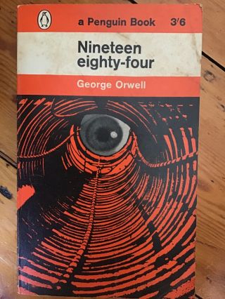 1984 Nineteen Eighty - Four George Orwell,  Penguin Vintage Orange,  972.  Rare Cover