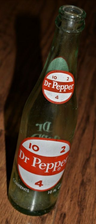 Vintage Rare Green Dr Pepper Bottle Cap 10 Oz.  Soda Acl 10 - 2 - 4 Glass