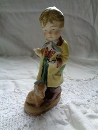 Rare Vintage Bertram Germany Porcelain Boy Veterinarian & Sick Dog Figurine