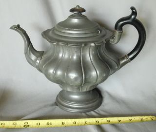 Antique Pewter Coffeepot James Dixon & Son Coffee Pot Squash Form 19th Ca.  1828