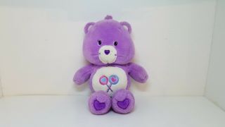 2002 Care Bear 13 " Stuffed Plush Toy Purple Share Bear Euc