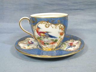 Rare Royal Doulton Tiffany S Cup & Saucer Fancy / Exotic Bird Cup & Saucer C1928