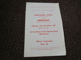 Spennymoor United V Wrexham 1969/70 F.  A.  Cup 1st Round November 15th Rare