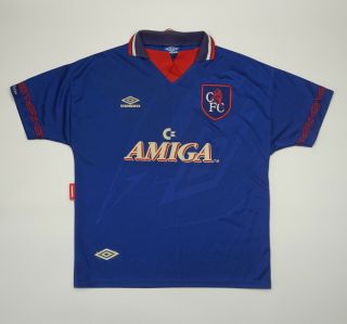 Vintage Rare Chelsea 1993 1994 Home Football Soccer Shirt Jersey Umbro Kit Amiga