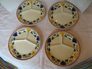 Antique Petrus Regout Maastricht Sponge Ware 4 Divided 10 " Plates Holland