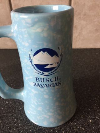 Rare Vintage Busch Bavarian Beer Ceramic Mug Stein 6 1/2” tall 16 ozs 2
