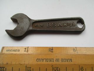 Vintage Bsa No 22 Single Ended Spanner / Wrench Rare