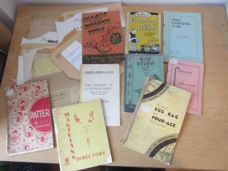 9 X Vintage 1920s/30s/40s Magic Books,  12 Trick Explanations Leaflets Rare Find