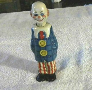 Rare Old Vintage U S Zone Germany Wind Up Clown 6 " Tall 1946