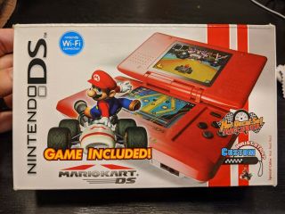 Nintendo Ds System Console Mario Kart Bundle Pack Hot Rod Red Rare