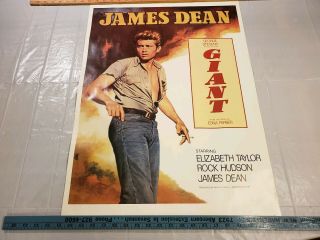 Vintage 1986 James Dean Movie Poster " Giant " Elizabeth Taylor Rock Hudson