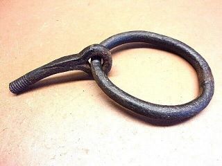 Hand Forged Iron Hitching Post Ring 5 1/2 " Horse Tether Stable Tie Ring