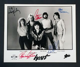 Rare Heart Rock Band Hand Signed Promotion Photo From 1978 - 1979