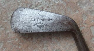 Antique Vintage Findlay Wright Ditson Hickory Wood Shaft Golf Club Crossed Face