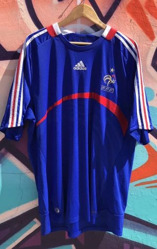 Vintage Rare Adidas France Soccer Jersey World Cup 2006 2010 Shirt Zidane Xl