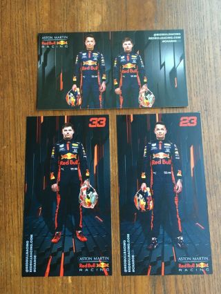 Red Bull Racing F1 2020 Drivers & Rb16 Card - Verstappen/albon Very Rare