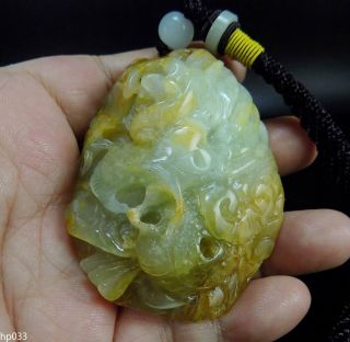 Natural Hand - Carved Chinese Jade Sculpture Hand Player 125g Dragon&ruyi Hp033