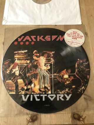 The Jacksons Victory Picture Disc Lp 1984 With Sticker Rare Nr