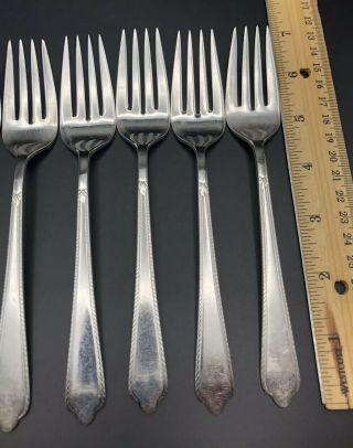 Holmes And Edwards Inlaid Silverplate Guest Of Honor 1935 Is 6 Salad Forks