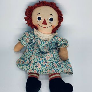 Vintage Knickerbocker 15” Raggedy Ann Doll I Love You Heart On Chest
