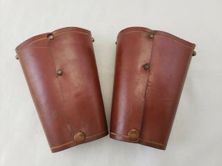 Rare Vintage Gene Autry Children ' s Leather Studded Wrist Cuffs Cowboy 2