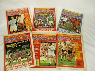 6 Shoot Football Weekly Magazines - 6 1970 Rare